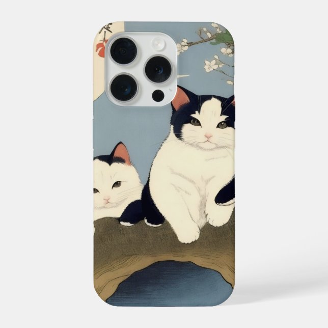 Coque iPhone Japanese Cats Blossom Tree iPhone Case (Verso)