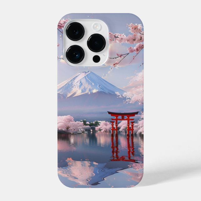 Coque iPhone Japanese Cherry Blossom & Mount Fuji iPhone Case – (Verso)