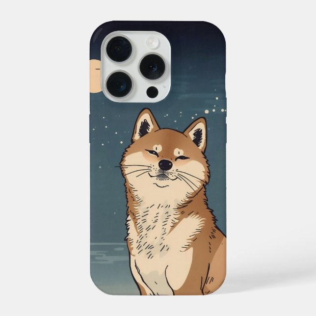 Coque iPhone Japanese Moon Shiba iPhone Case (Verso)