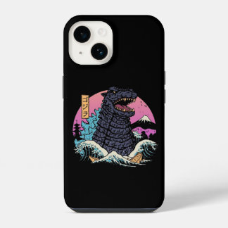 Coque Pour iPhone 14 Japon rétro King Kaiju Wave