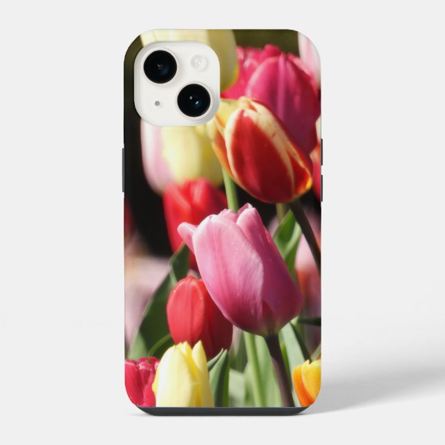 Coque iPhone Jardin coloré des tulipes (Verso)