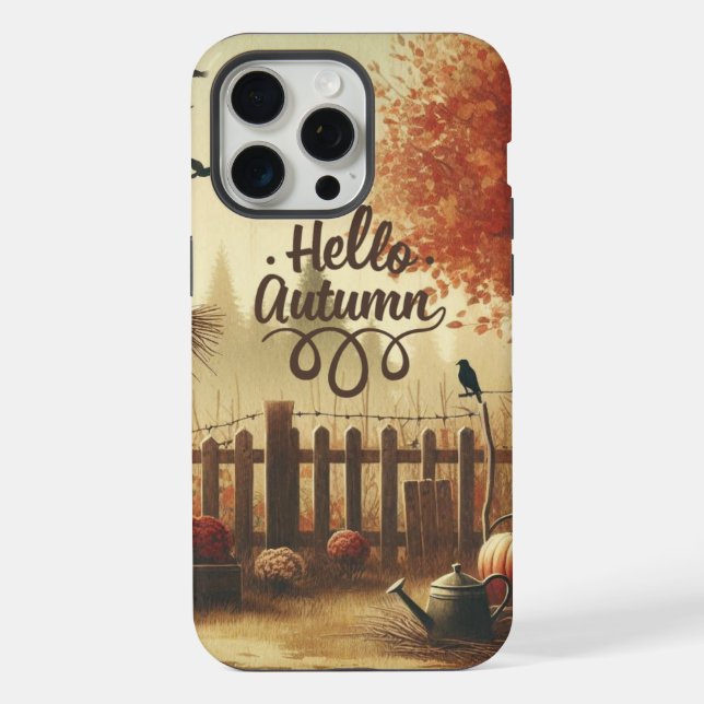 Coque iPhone Jardin d'automne & épouvantail  (Verso)