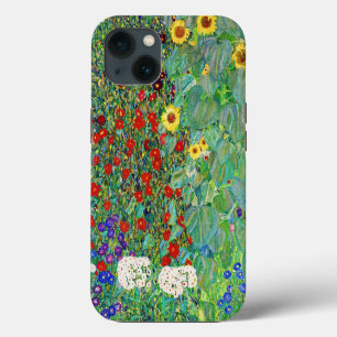 Etui iPhone 13 Jardin de ferme avec tournesols de Gustav Klimt Pe