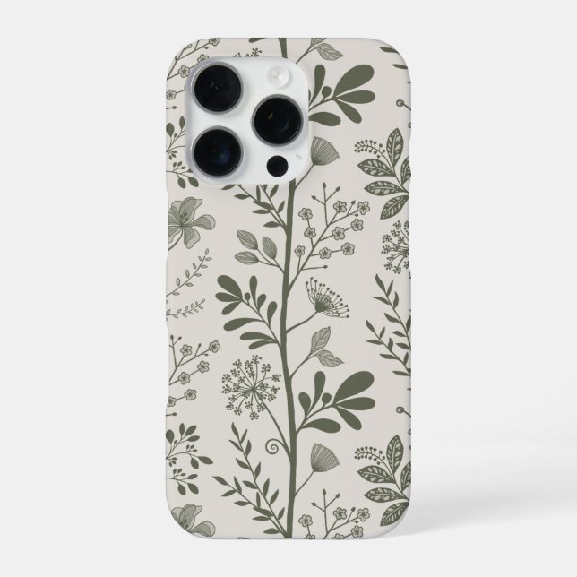Coque iPhone Jardin De Fleurs Élégant Rêverie Botanique Moderne (Verso)
