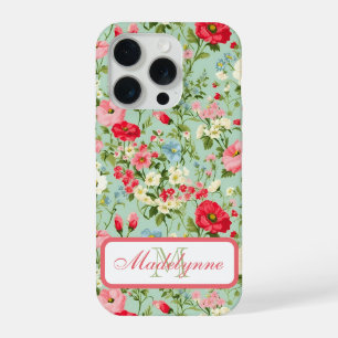 Coque iPhone 15 Pro Jardin de fleurs sauvages de campagne anglaise