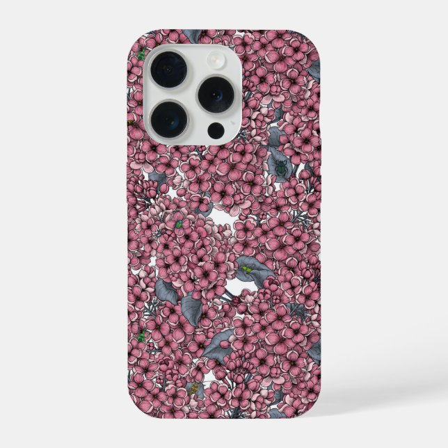 Coque iPhone Jardin de lilas rose (Verso)