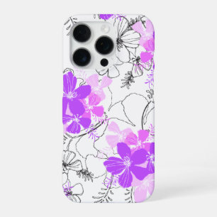Coque iPhone 16 Pro Jardin de minuit Hawaïen Hibiscus Floral Violet