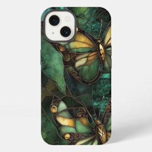 Etui iPhone 13 Jardin de papillons en verre coloré Rêves