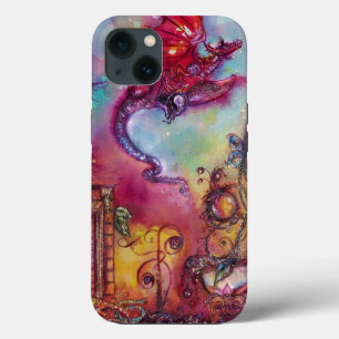 ETUI iPhone 13 JARDIN DES OMBRES PERDUES / DRAGON ROUGE VOLANT