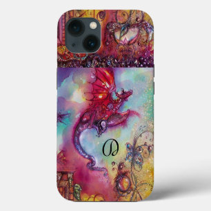 ETUI iPhone 13 JARDIN DES OMBRES PERDUES / DRAGON ROUGE VOLANT