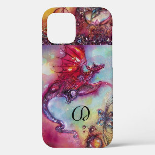 COQUE iPhone 12 JARDIN D'OMBRES PERDUES, MONOGRAMME DE DRAGON ROUG
