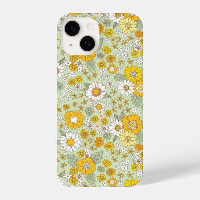Coque iPhone Jardin Floral Jaune Motif (Verso)