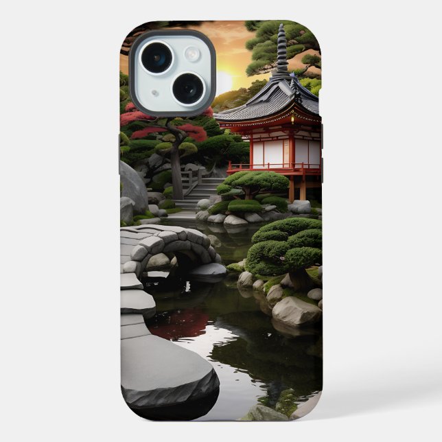 Coque iPhone Jardin japonais Sunset Series (Verso)