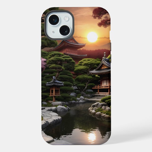 Coque iPhone Jardin japonais Sunset Series (Verso)