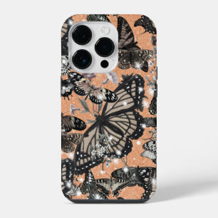 Coque Pour iPhone 14 Plus Jardin papillon scintillant - Nature élégante
