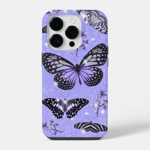 Coque Pour iPhone 14 Plus Jardin papillon scintillant - Nature élégante