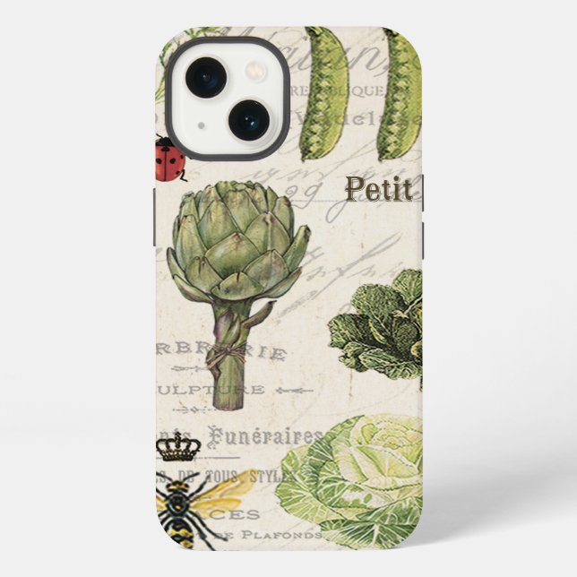 Coque iPhone jardin potager français vintage moderne (Verso)