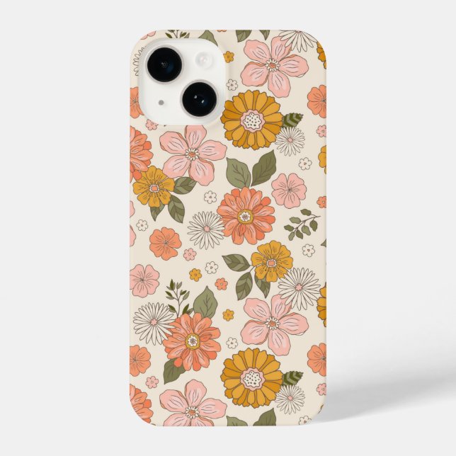 Coque iPhone Jardin rose et orange Motif (Verso)