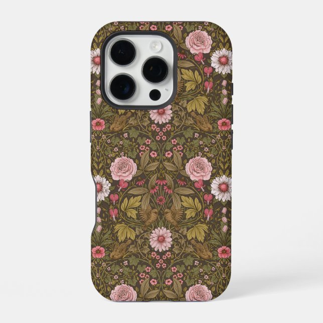 Coque iPhone Jardin sauvage sur café brun (Verso)