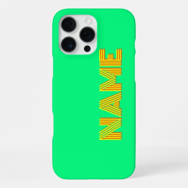 Coque iPhone Jaune 3D Orange Moderne Nom | Drôle de printemps v (Verso)