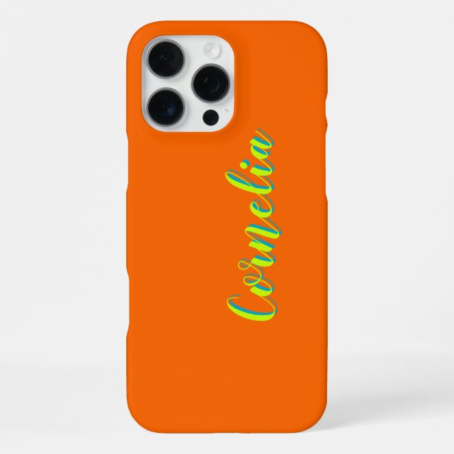 Coque iPhone Jaune Citron Vert Printemps 3D Nom | Orange Drôle  (Verso)