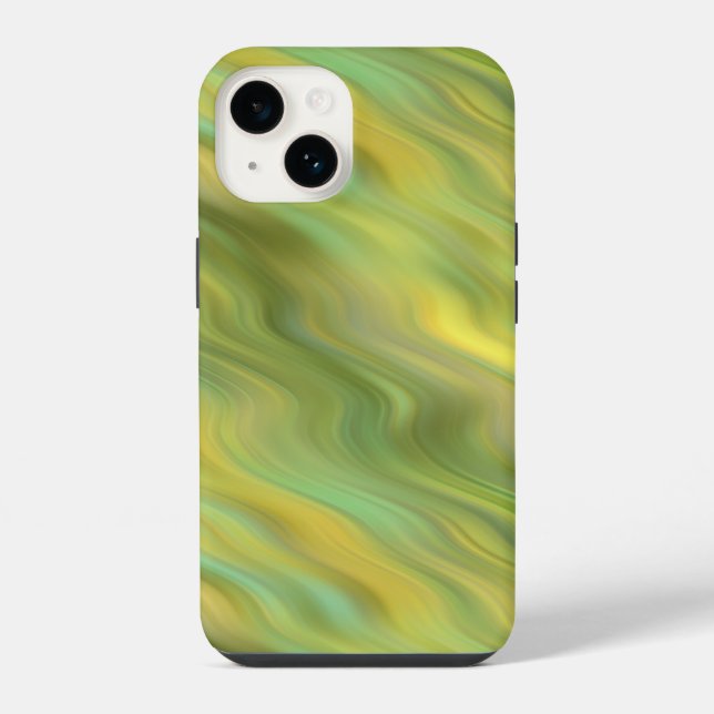Coque iPhone Jaune de tournesol texture ondulée (Verso)