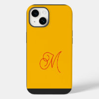 Jaune Monogramme Classique Script Simple