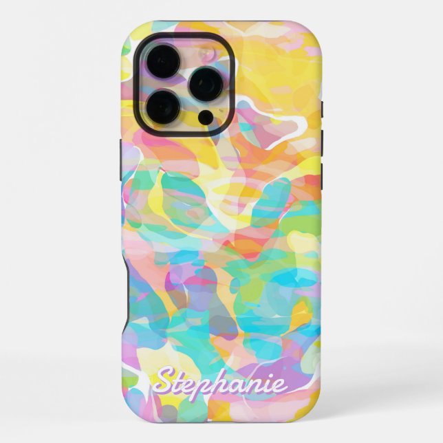 Coque iPhone Jaune pastel abstrait de jonquille (Verso)