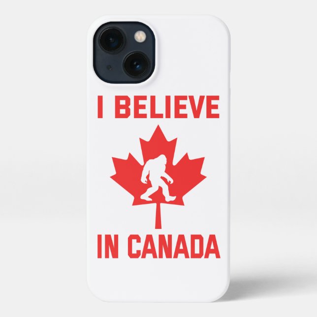 Coque iPhone Je Crois Au Canada - Bigfoot Drôle (Verso)