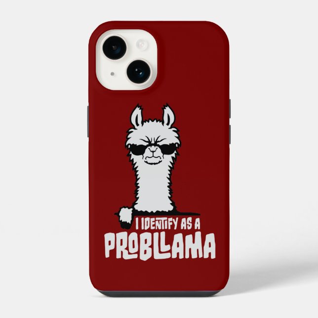 Coque iPhone Je m'identifie comme un Lama Problématique Citatio (Verso)