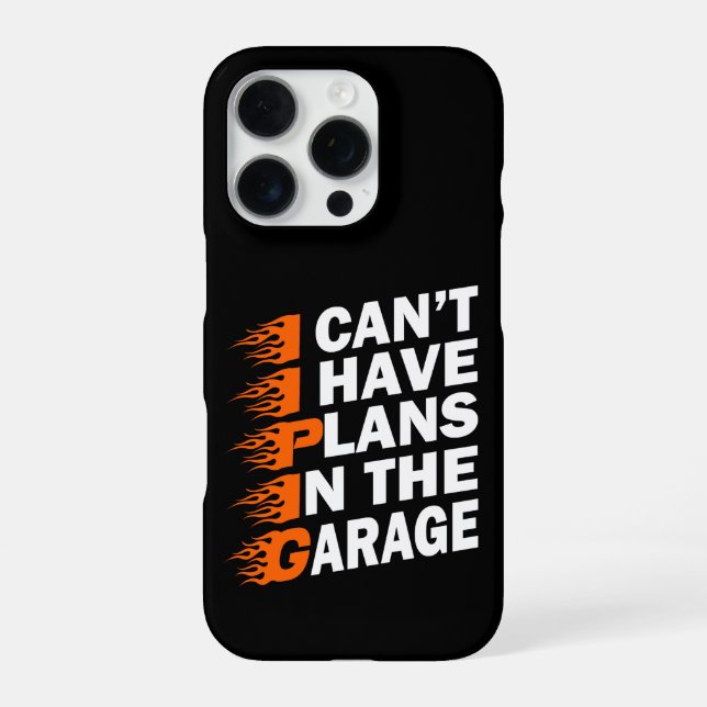Coque iPhone Je ne peux pas, j'ai des plans dans le garage Amat (Verso)