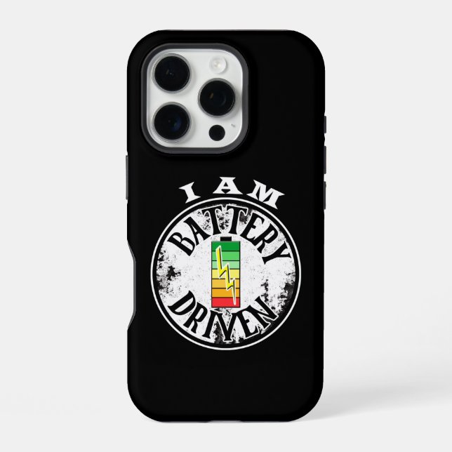 Coque iPhone Je suis alimenté par batterie (Verso)