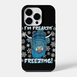 Coque Pour iPhone 14 Plus Je suis Freakin' Freezing Highland Cow Pullover