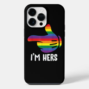 Coque Pour Pour iPhone 14 Pro Max Je suis Hers Rainbow Lesbian Couple Funny LGBT Pri