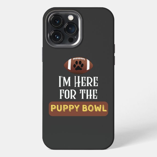 Coque iPhone Je suis ici pour le chien chiot Bowl Funny (Verso)