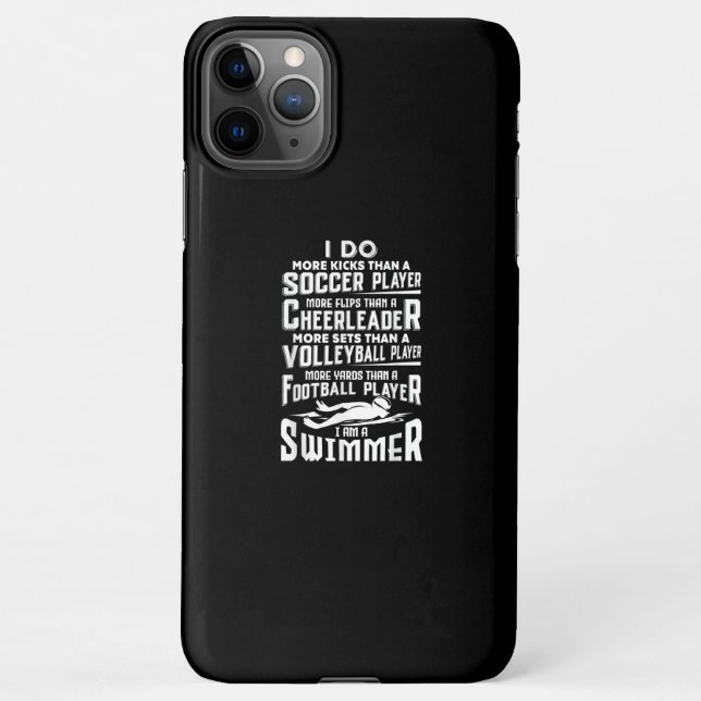 Coque iPhone Je Suis Un Swimmer Amusant Piscine Piscine Louveur (Dos)