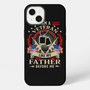 Etui iPhone 13 Je Suis Un Vétéran Comme Mon Père Avant Moi Drapea