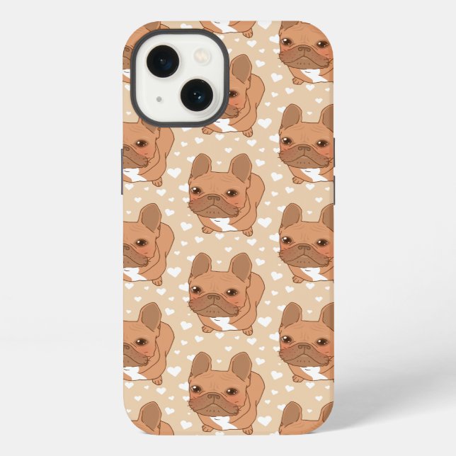Coque iPhone Je t'aime Frenchie (Verso)