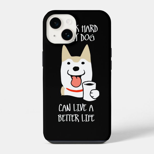 Coque iPhone Je travaille dur (Verso)