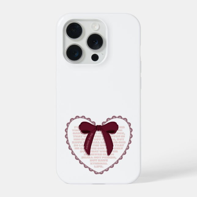 Coque iPhone Jean 3:16 - Saint-Valentin chrétien (Verso)