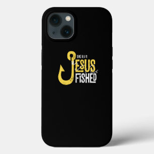 Etui iPhone 13 Jésus a pêché au gros hameçon Jésus a surfé la pêc