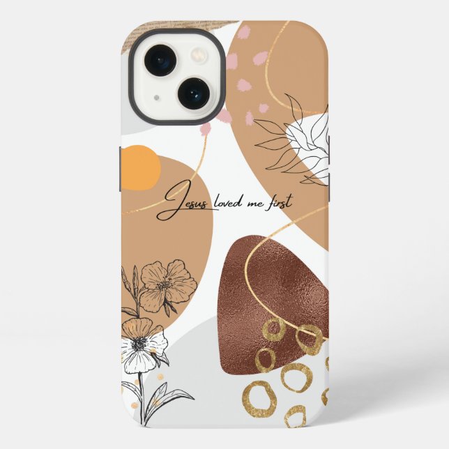 Coque iPhone Jesus loved me first abstract (Verso)