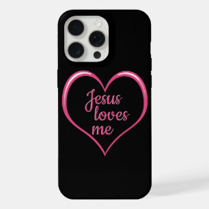 Coque iPhone 15 Pro Max JÉSUS M'AIME dans Cœur