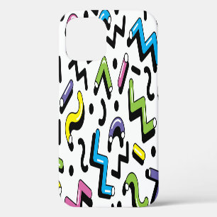 Coque iPhone 12 Jeu géométrique : motif de formes gribouillées
