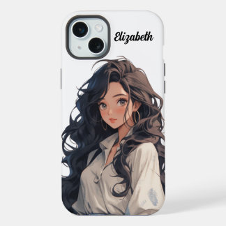 Coque iPhone 15 Plus Jeune fille anime réaliste