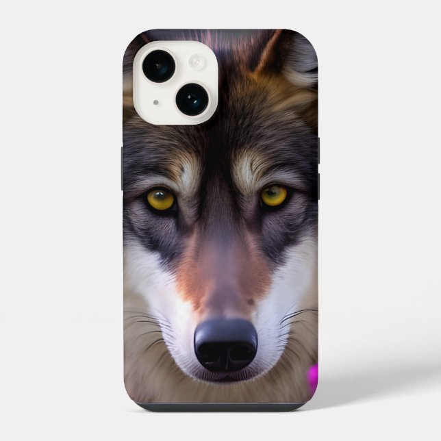 Coque iPhone Jeune loup fixe  (Verso)
