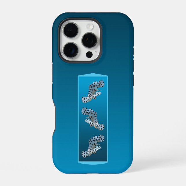 Coque iPhone Jeune Mérou - Conception de fond dégradé bleu |  (Verso)