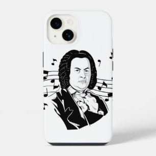Coque Pour iPhone 14 Johann Sebastian Bach Portrait et buste avec notes