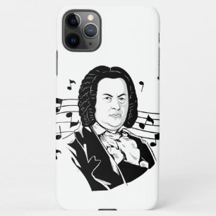 Coque iPhone 11Pro Max Johann Sebastian Bach Portrait et buste avec notes