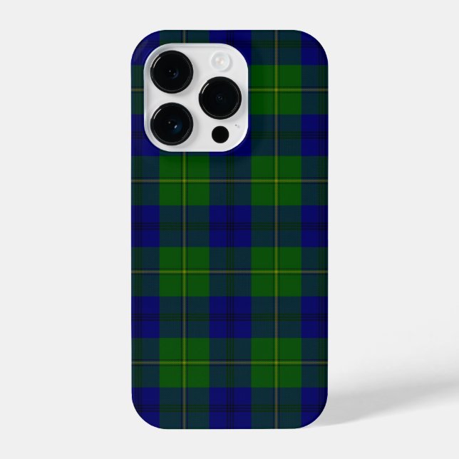 Coque iPhone Johnstone tartan bleu vert plaid (Verso)